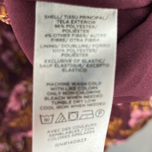 LOFT Women's Shimmer Stripe Floral Print Cottage Whimsygoth Peasant Top Sz XL - Picture 6 of 6